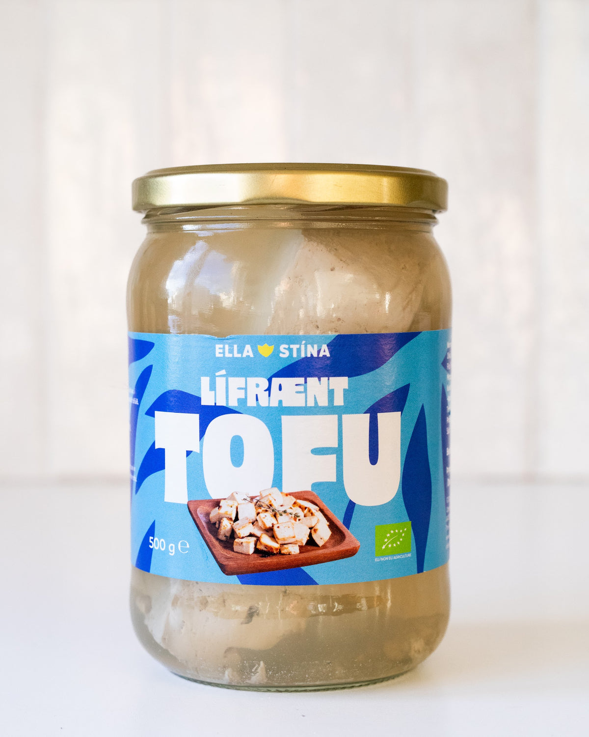 Lífrænt tófú í glerkrukku
