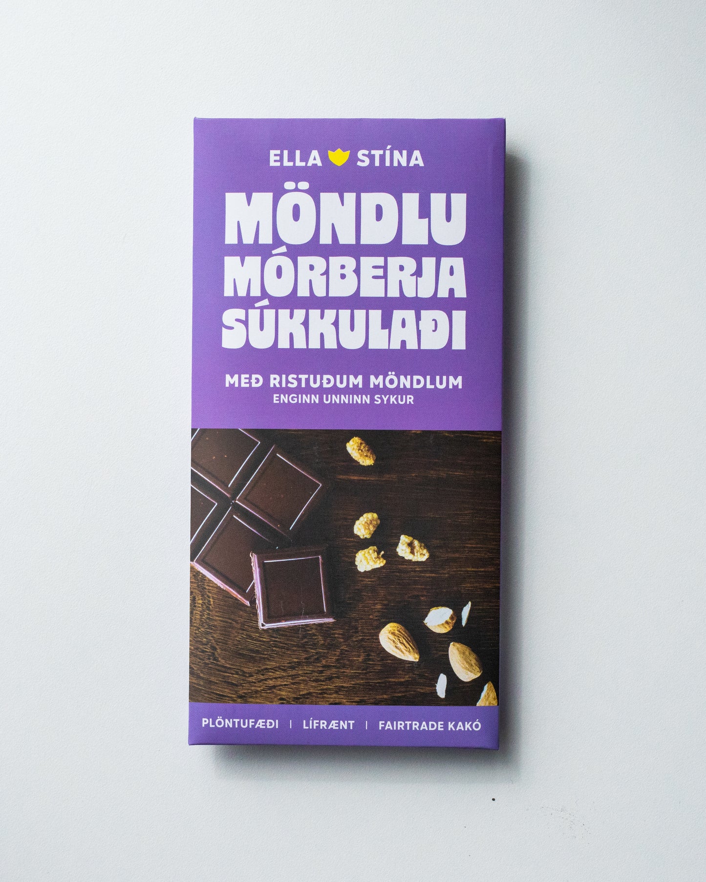 Súkkulaði með ristuðum möndlum og mórberjum