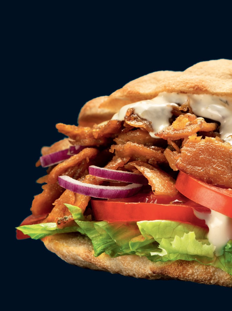 Kebab í pítu með Kjúllakebab og Pítubrauði