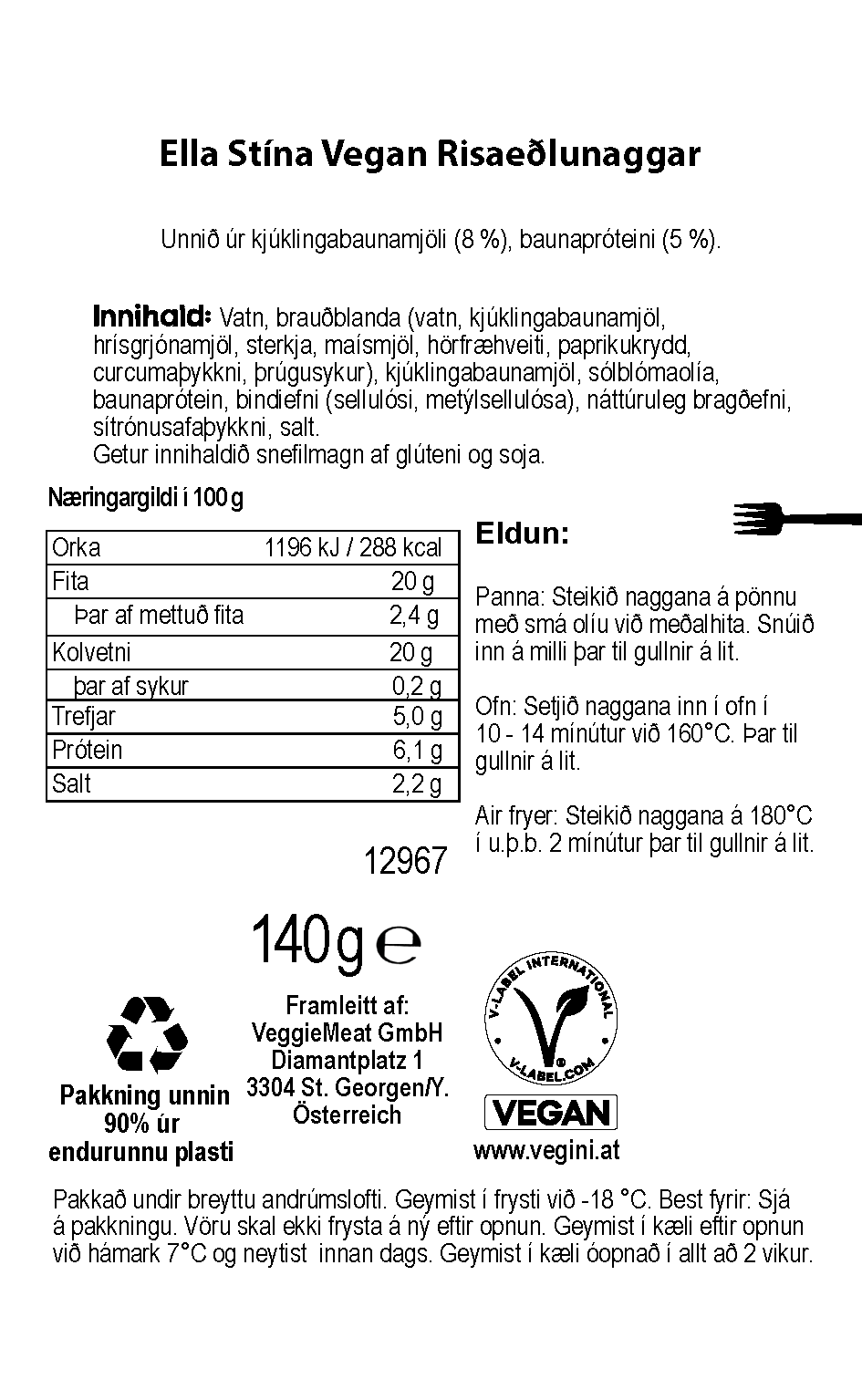 Vegan Risaeðlunaggar