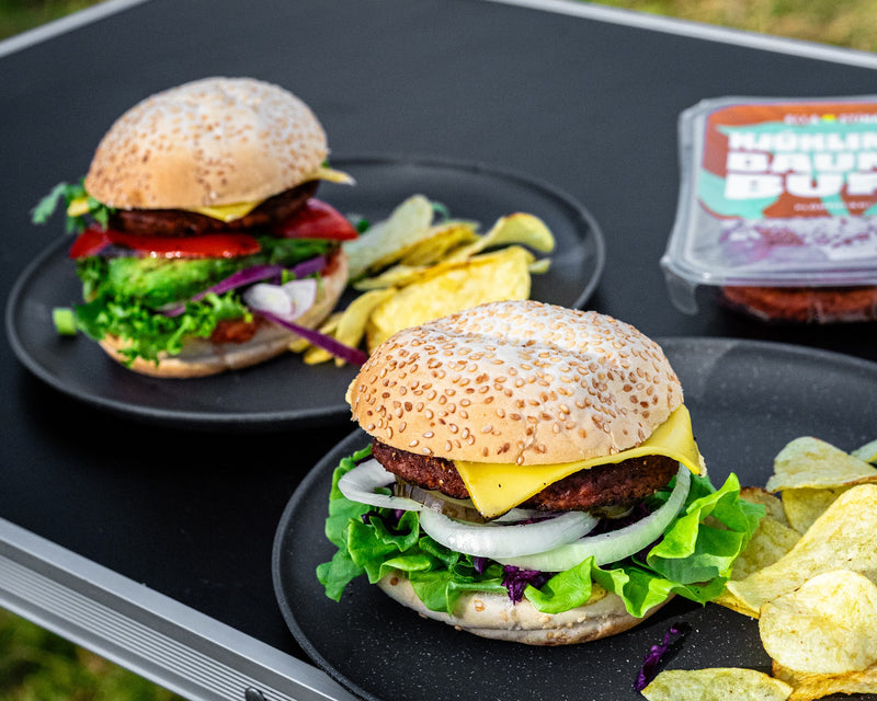 Kjúklingabaunaborgarar á grillinu